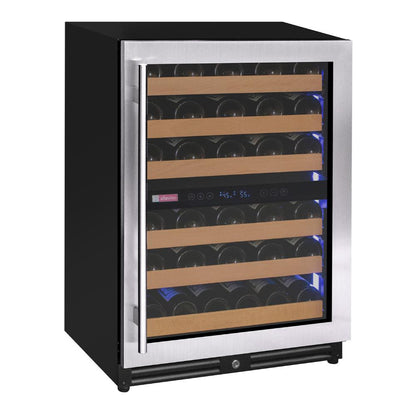 Right-hinged wine refrigerator door with UV-protected glass