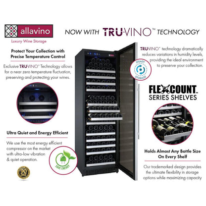 Allavino FlexCount 349-Bottle Triple Zone Wine Fridge – Tall Side-by-Side, Stainless Steel Doors