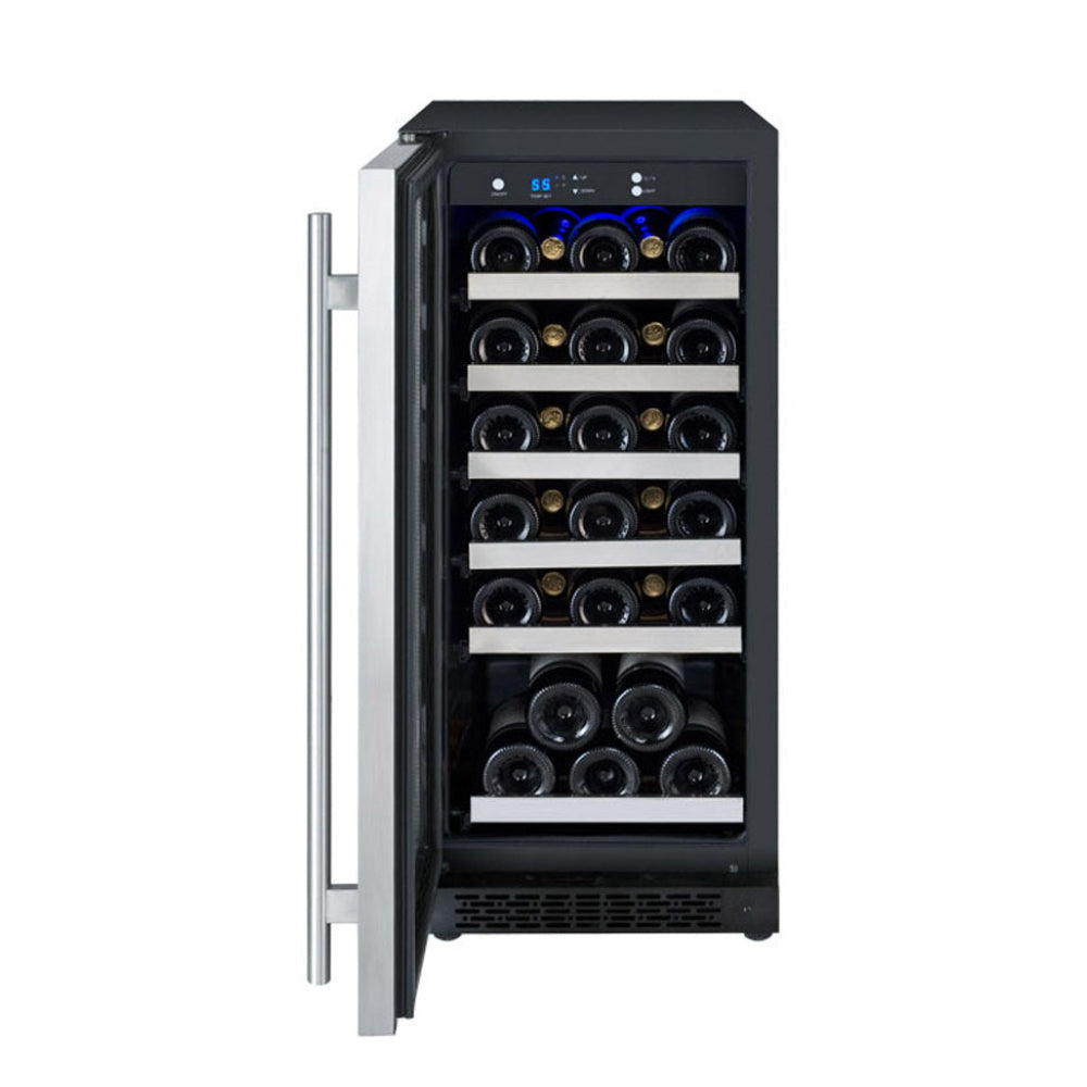 Allavino VSWR30-1SL20 30-bottle wine fridge featuring FlexCount shelves for versatile storage