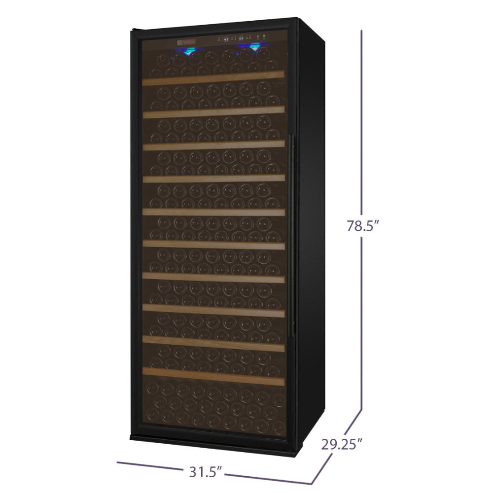Premium 32-inch black wine refrigerator designed for serious wine collectors
