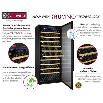 Allavino 32” Vite II Tru-Vino Single Zone 277 Bottle Wine Refrigerator - Black Left Hinge
