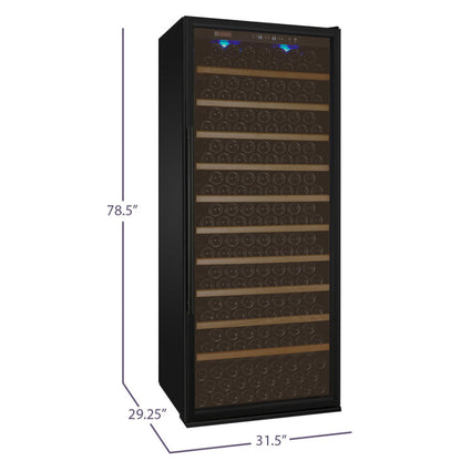 Allavino 32” Vite II Tru-Vino Single Zone 277 Bottle Wine Refrigerator - Black Right Hinge