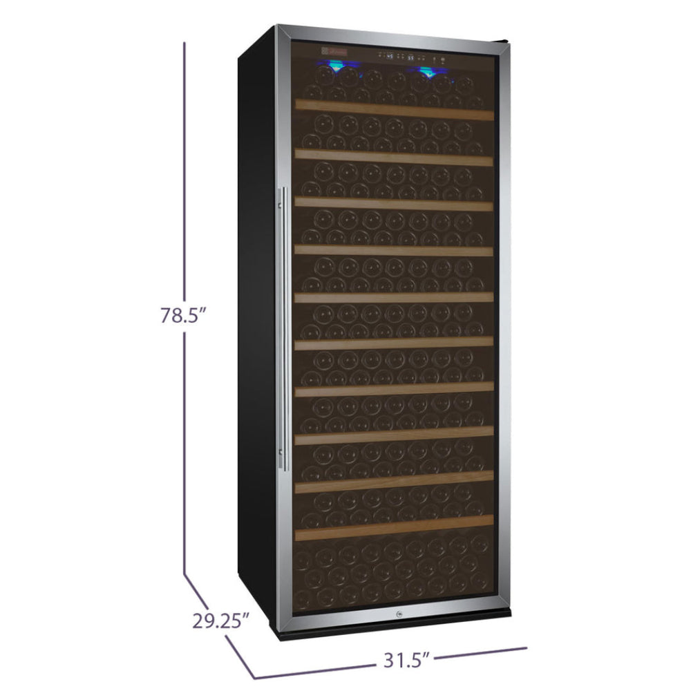 Allavino 32” Vite II Tru-Vino Single Zone 277 Bottle Wine Refrigerator - Stainless Steel Right Hinge