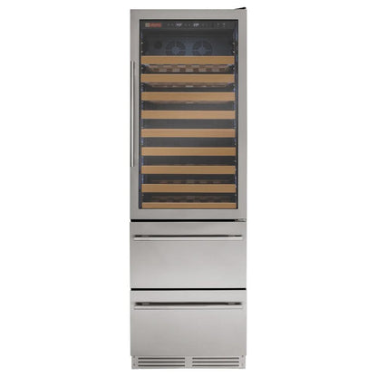 Allavino 108-Bottle Dual Zone Wine Refrigerator – Stainless Steel Finish with Two Refrigerated Drawers