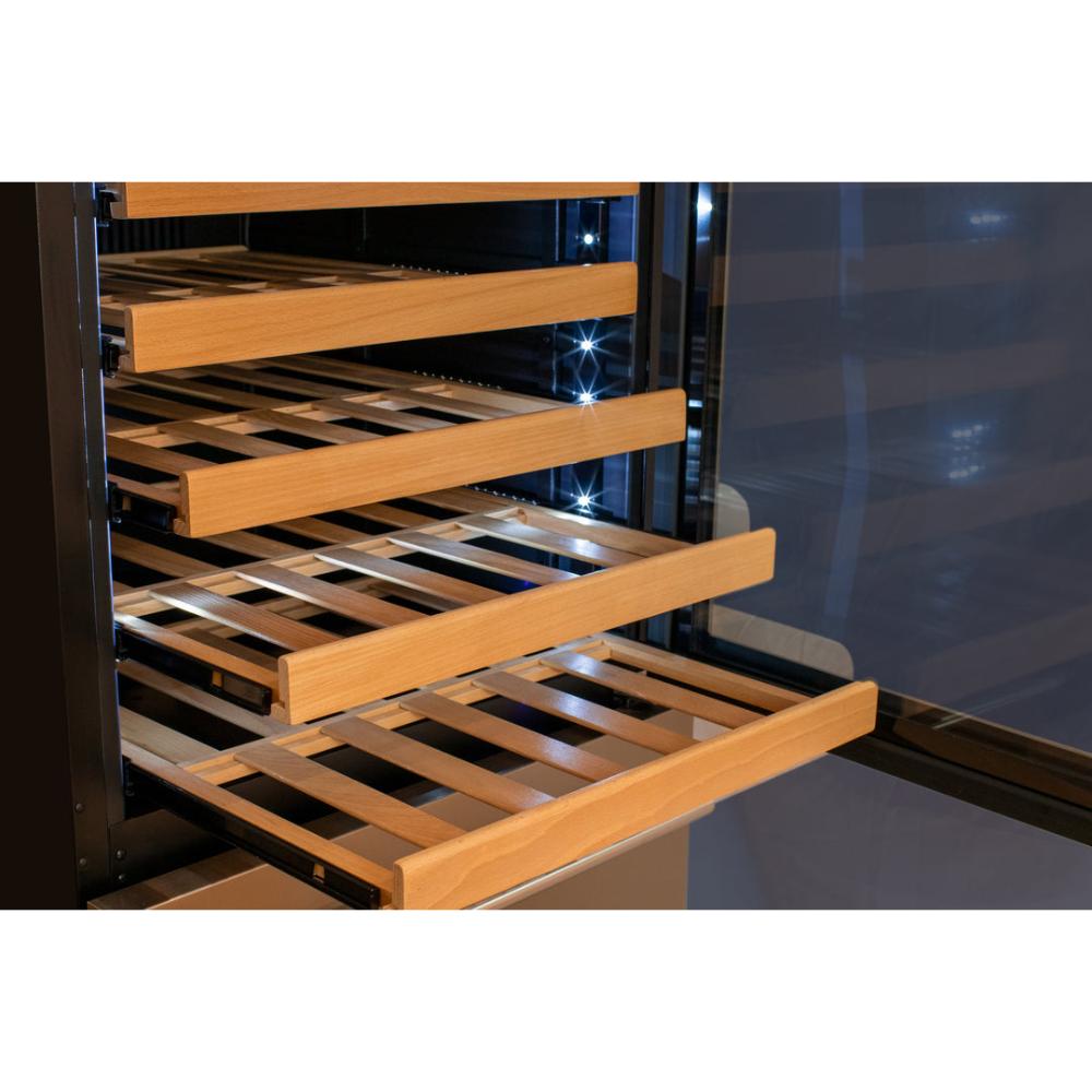 Allavino 108-Bottle Dual Zone Wine Refrigerator – Stainless Steel Finish with Two Refrigerated Drawers