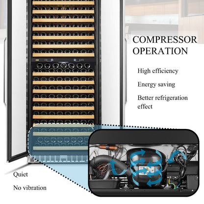 Lanbo Luxury 255-Bottle Dual Door Wine Cooler – Stainless Steel, French Doors, Elegant and Efficient Storage