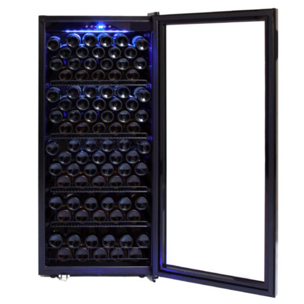 Luxury black wine cabinet fridge with lock