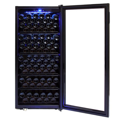 Luxury black wine cabinet fridge with lock