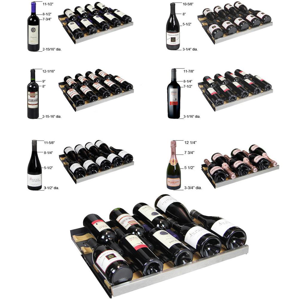 Allavino FlexCount Series 56-Bottle/154-Can Dual Zone Side-by-Side Wine Refrigerator and Beverage Center – Stainless Steel Finish