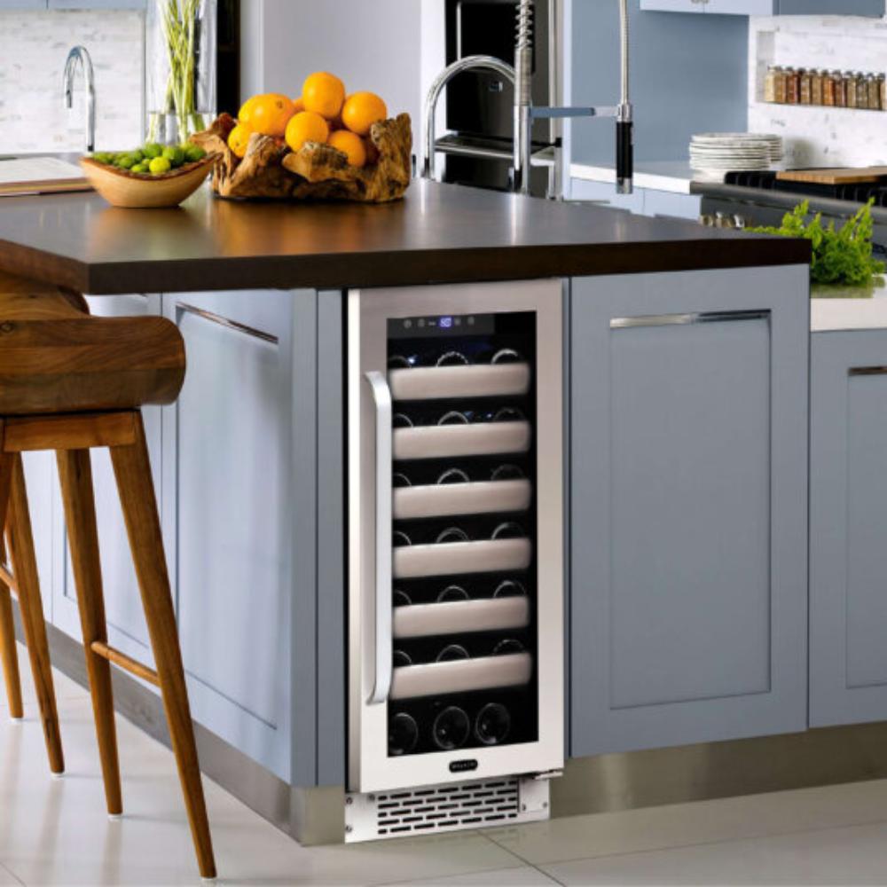 Built-in 15-inch wine fridge for kitchen or bar