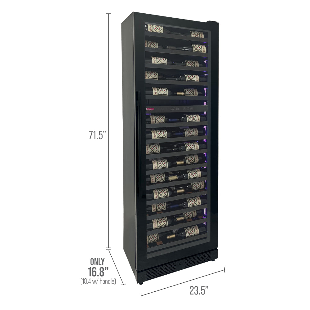 Allavino Reserva Series 67 Bottle 71” Tall Dual Zone Wine Refrigerator Console - Black Right Hinge