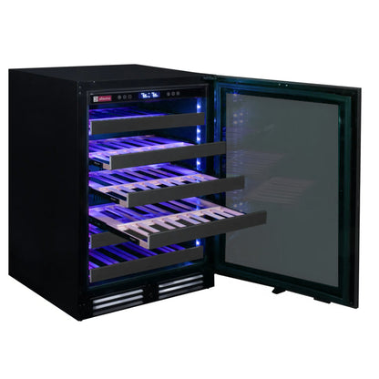 Allavino Reserva Series 50 Bottle Single Zone Built-In Luxury Wine Refrigerator - Black Stainless Steel Door, Right Hinge