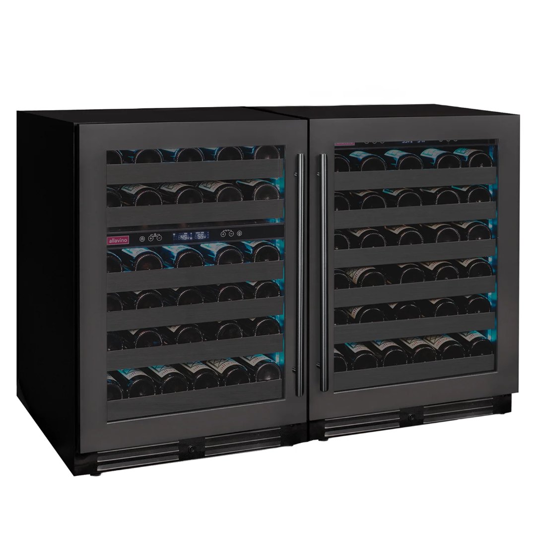 Allavino Reserva Series 100-Bottle Undercounter Three Zone  Wine Refrigerators – Black Stainless Steel Doors