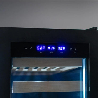Allavino 100-Bottle Dual Zone Wine Refrigerator – Black French Doors with Two Refrigerated Drawers