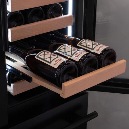 Allavino 100-Bottle Dual Zone Wine Refrigerator – Stainless Steel French Doors with Two Refrigerated Drawers