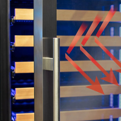 Allavino 119-Bottle Single Zone Wine Refrigerator – 55" Tall, Stainless Steel Door, Left Hinge