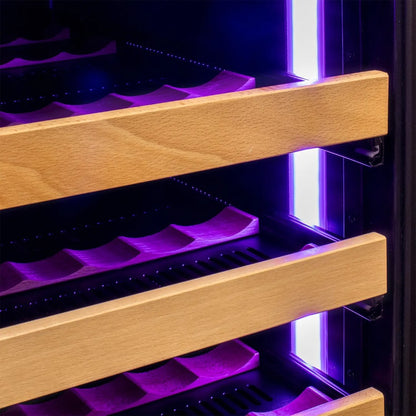 Allavino 119-Bottle Single Zone Wine Refrigerator – 55" Tall, Stainless Steel Door, Left Hinge