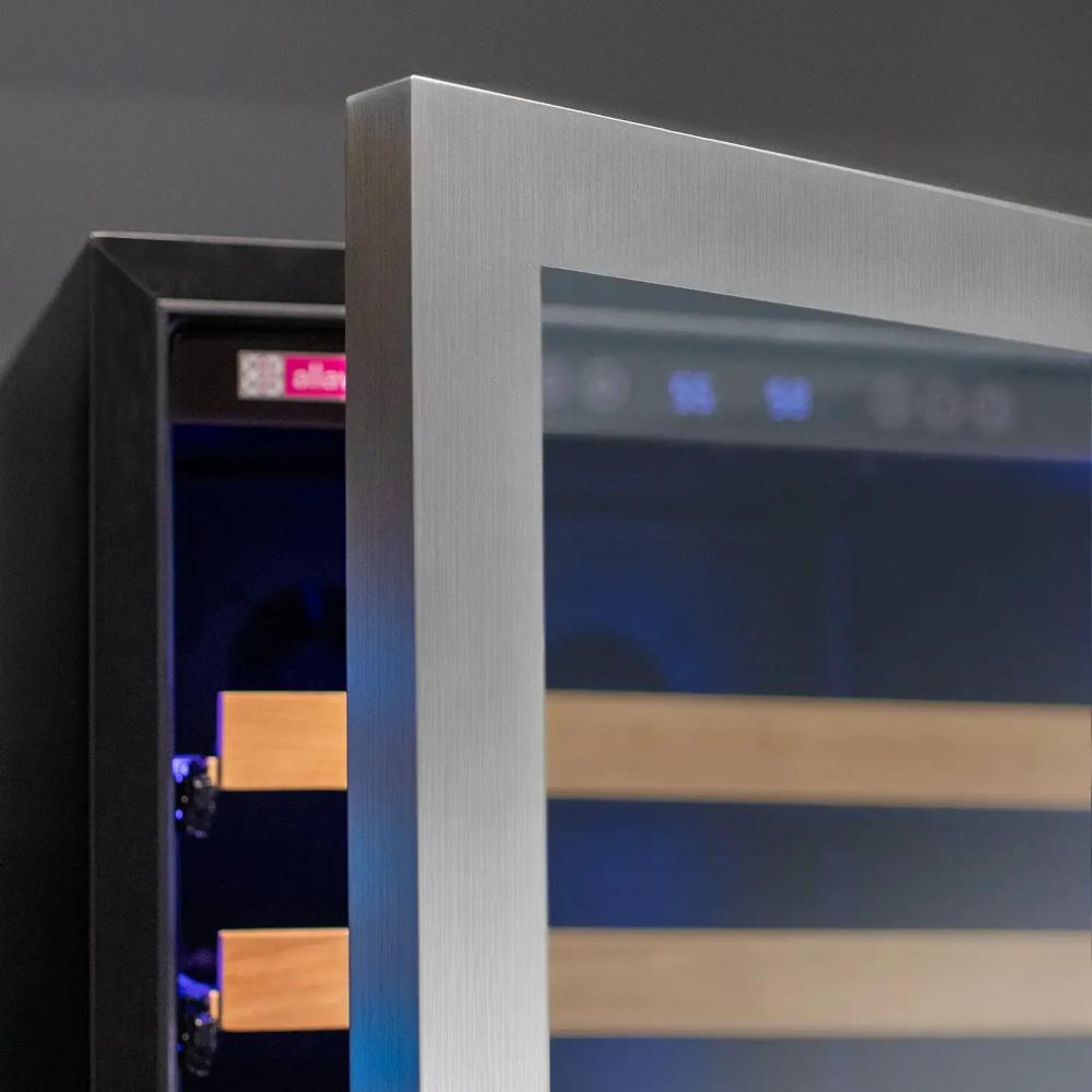 Allavino 100-Bottle Dual Zone Wine Refrigerator – Stainless Steel French Doors with Two Refrigerated Drawers