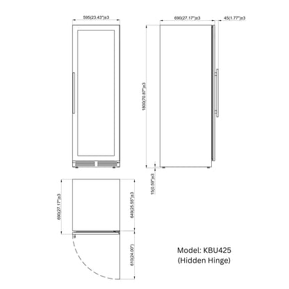 KingsBottle 71" - 630 Can Beverage Refrigerator – Stainless Steel, Left Hinge