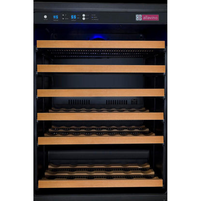 Allavino FlexCount Series 112-Bottle Four Zone Undercounter Side-by-Side Wine Refrigerators – Black Doors