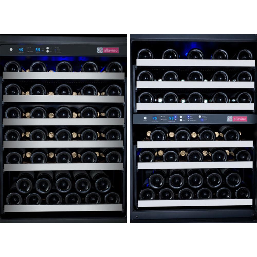 FlexCount metal shelves storing red and white wine