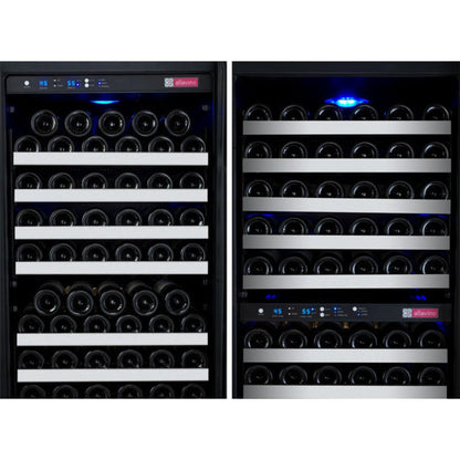 Allavino FlexCount 349-Bottle Triple Zone Wine Fridge – Tall Side-by-Side, Stainless Steel Doors